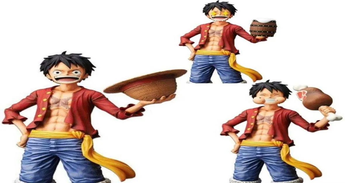 One Piece MonkeyLuffy Anime Figure Tre forme di Rufy Star Eyes Eat Meat Sostituibile PVC Action Figure Toy Model Doll Gift Q6725374