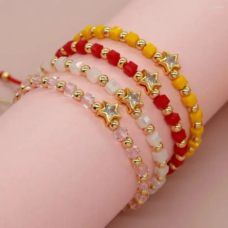 Strand Vlen luxe strass étoiles Bracelets pour femme Couple bijoux cadeaux de noël cristal perlé accessoires