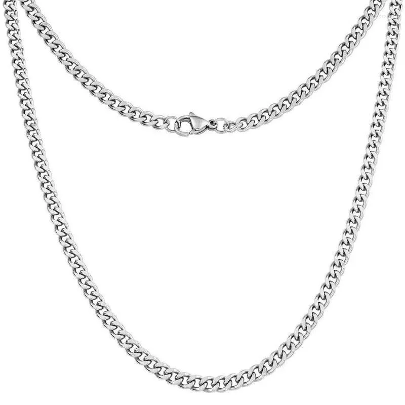 Chains Hip Hop 3mm Thin Cuban Curb Link Mens Miami Stainless Steel Chain Necklace