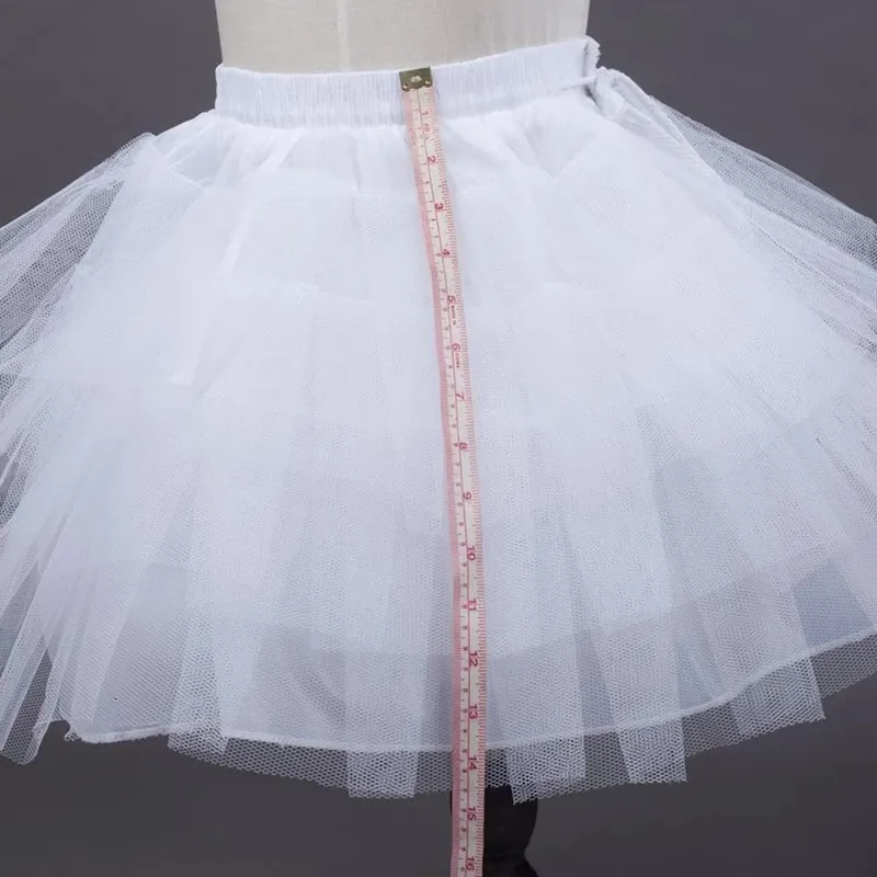 Skirts 3-10 Years Children Girls White Ballet Skirt Tulle Ruffle Short Crinoline Bridal Wedding Petticoats Gown Baby Girl Underskirt 230403
