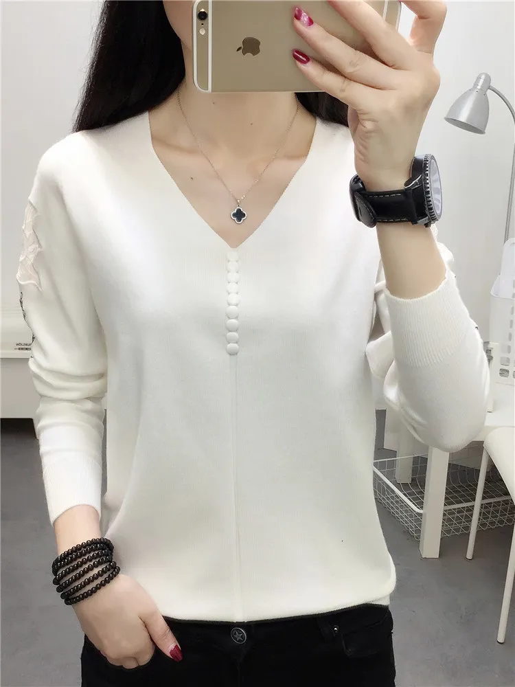 long sleeve knit pure color buttons thin render un...