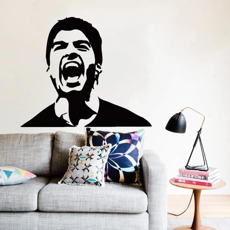 Art Design home decoration Vinyl football player Luis Suarez Wall Sticker removable house decor soccer star sports decals