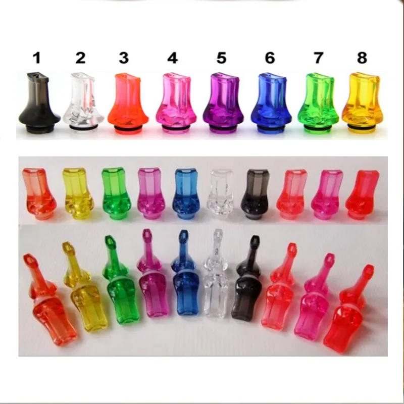 drip tip in plastica piatto bocchino per sigaretta 1453 510 nero trasparente verde giallo puntali confezione singola