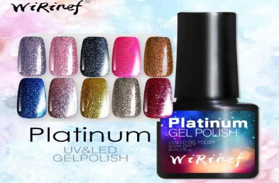 9 pcsLot 8ml 3D Glitter Platinum UVLED Gel Nail Polish SemiPermanent Colorful Shining Soak Off Gel Lacquer9406458