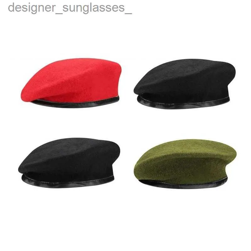 Berets Winter CS Wool Fel Felt Hats for Women Army żołnierze Camp Military C Mens Hats Gorras Hombrel231103