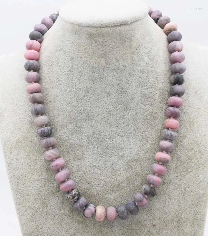 Ketens roze rhodoniet wazige roundel 12 6mm ketting 18inch groothandel kralen natuur vrouw 2023 geweldig