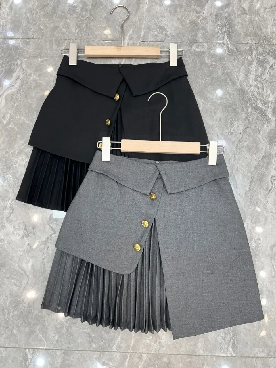 Zevity Women vintage high waist PU Leather pleated mini skirt faldas mujer ladies front buttons casual brand chic skirts QUN689 210730