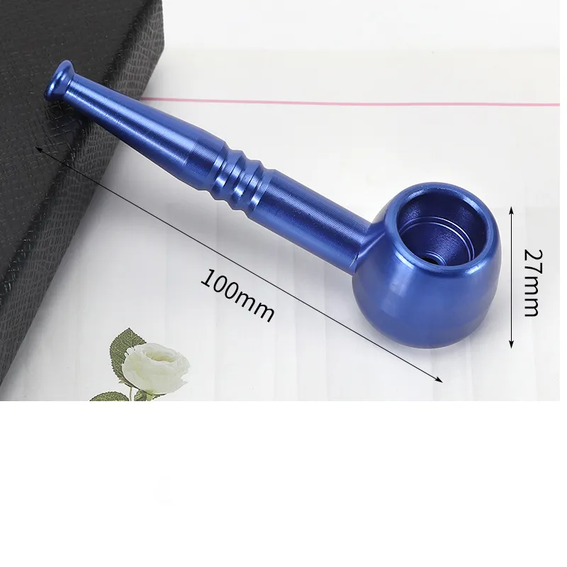 Tuyaux de fumage d'herbes sèches en métal avec de grands bols Diapositives Poche détachable Pipe à main en aluminium portable Outil de dispositif de dispositif de cigare de bouffée de fumée