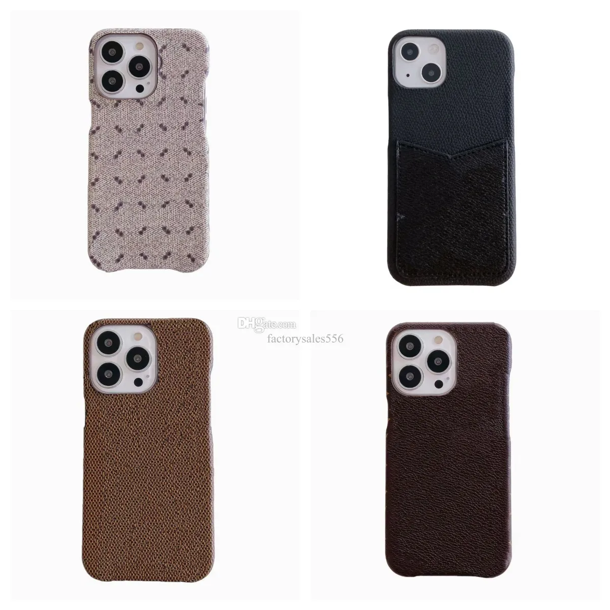 Capa de telefone de designer de luxo iPhone 15 Plus 14 12 13 11 Pro Max 12Pro iPhone14 Capa de impressão elegante Bolsa de cartão de mudança de couro clássico