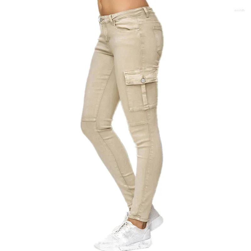Arazooyi Womens Cargo Pants Casual Denim Beige Trousers Women For