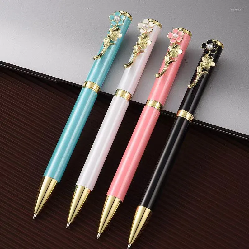 Pièce CANOTWAIT'S stylo à bille perle fleur mariage métal cuivre stylo bureau fournitures scolaires papeterie or Rose cadeau