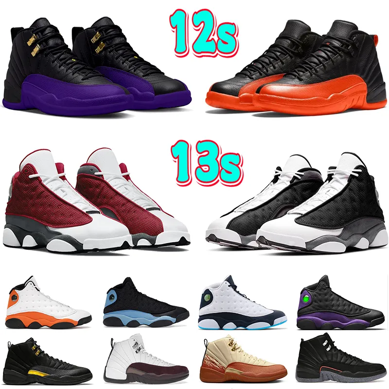 Jumpman 12S Mens 농구화 12 13 고등 법원 보라색 검은 델 솔레 플린트 프랑스 용감