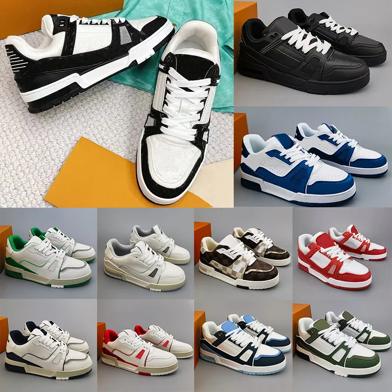 2023 Diseñador Entrenador Zapato para correr Hombres Mujeres Zapatilla de deporte Virgil Negro Blanco Panda Moda Low Top Zapato Plataforma Cuero Sloe Goma Caminar al aire libre EUR 36-45