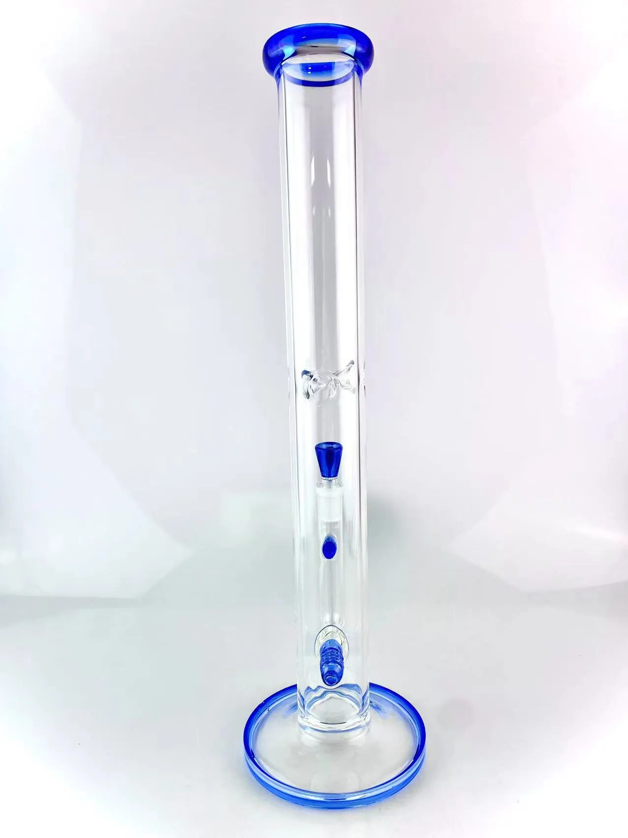 Rökande rör Bong Cobalt Blue 18inch 18mm Joint med samma färgade skål