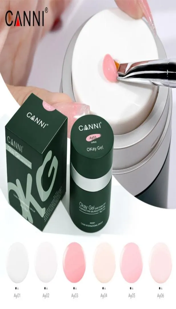 CANNI Okay Gel Arrivals 30g Extension Gel 6 Colors Air Pump Design Easy Soak Off UV LED Manicure Function Sculpture Gel13550376799805