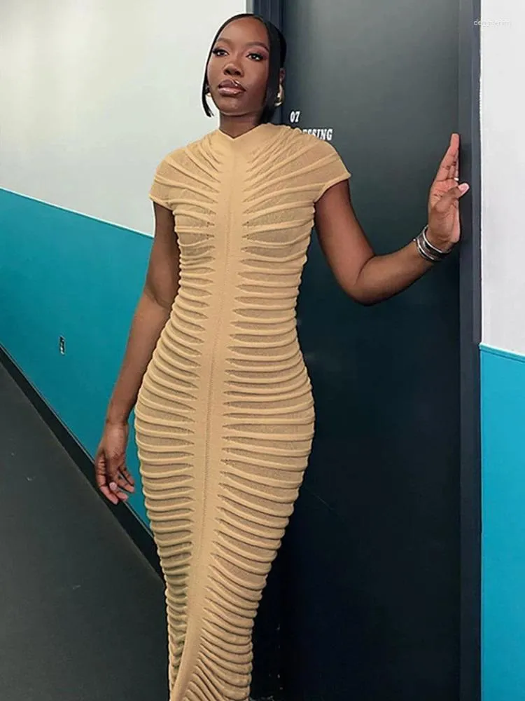 short sleeve bodycon maxi dress