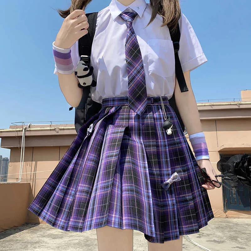 Pleated plaid school skirt cheap
