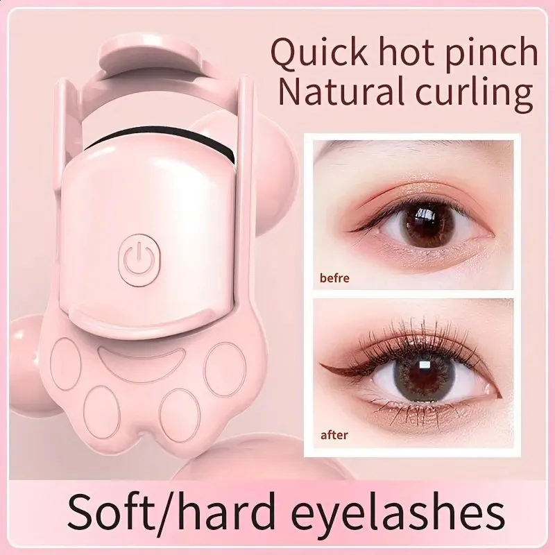 Eyelash Curler Electric uppvärmd för varaktig styling Portable Lash Lift Tool Intelligent Natural Curling med USB -laddningsbar 231102