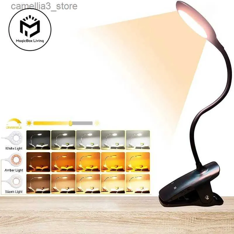 Desk Lamps Portable Desk Lamp Rechargeable Reading Light Eye Protect Book Light LED USB Reading Lamp Touch Control Clip Table Desk Lamp Q231104