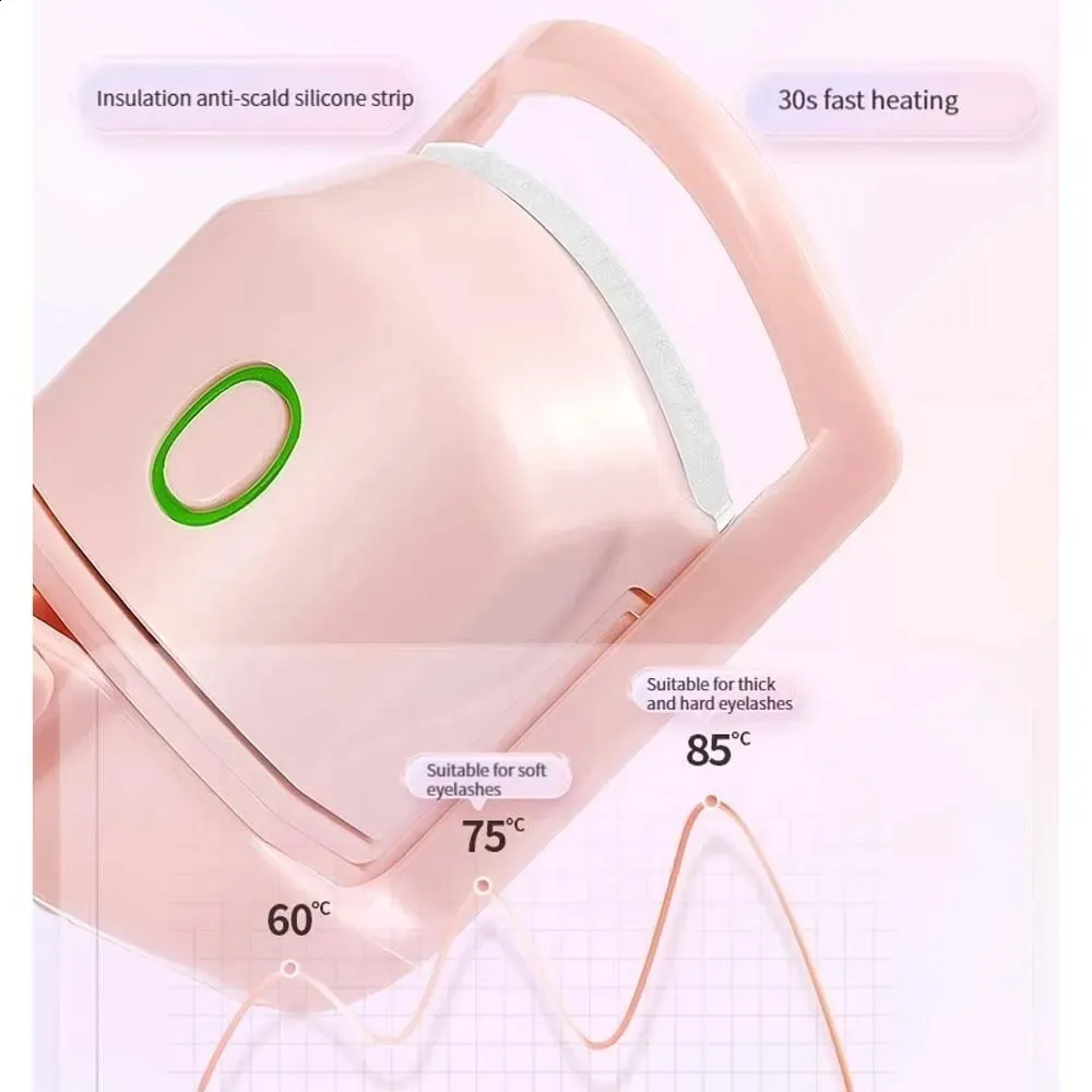 Modelador de cílios elétrico rosa modelador de cílios modelo de carregamento rápido aquecimento portátil moldar e ondulação duradoura clipe de cílios 231102