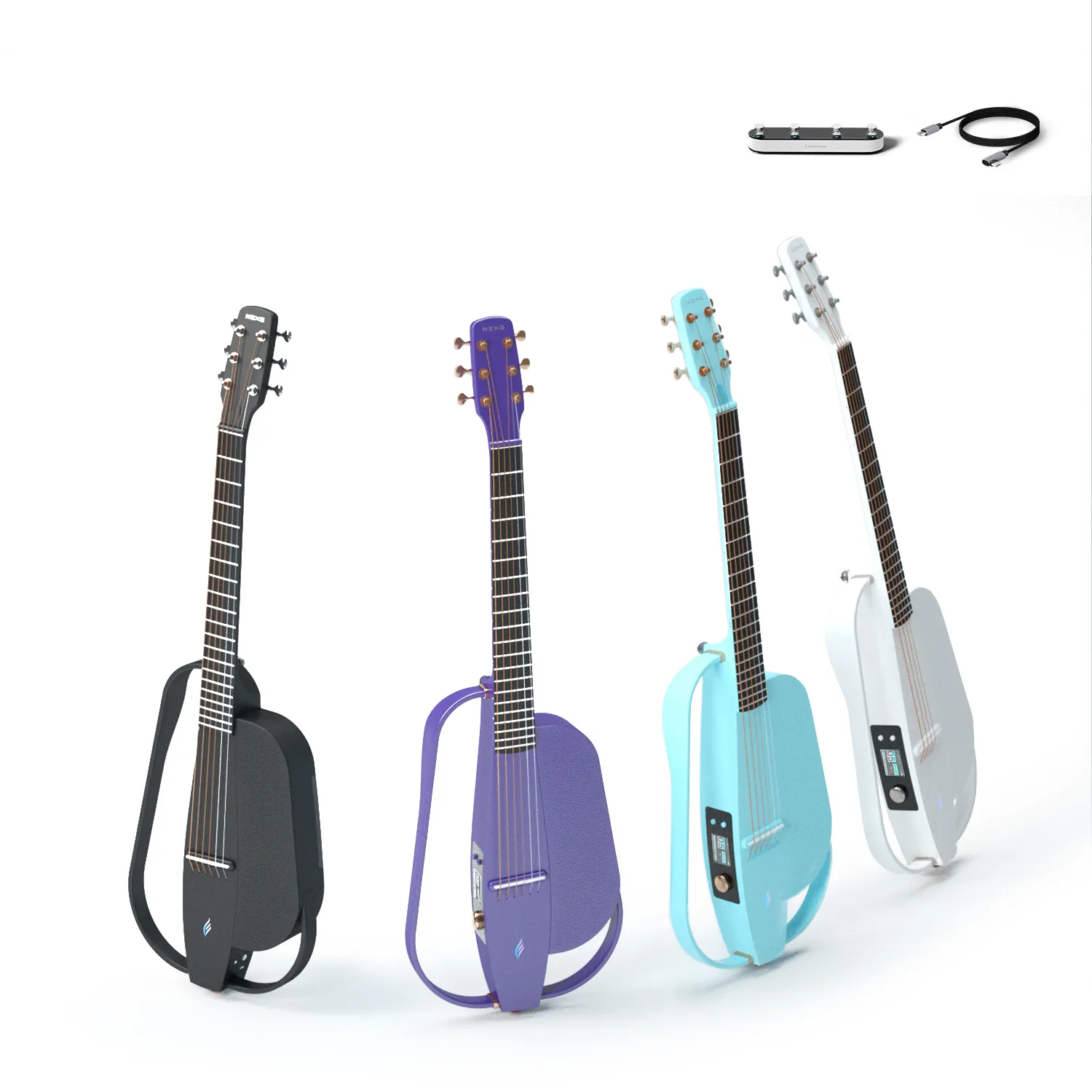 NEXG 2 Basic All-in-One Smart Audio Guitar Chitarra acustica-elettrica in fibra di carbonio con altoparlante wireless e pedale wireless