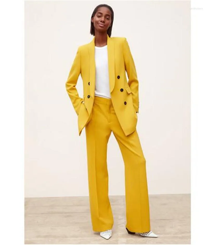 Pantalon Deux Pi ces Femme Jaune Pantalon Costumes Pour Dame
