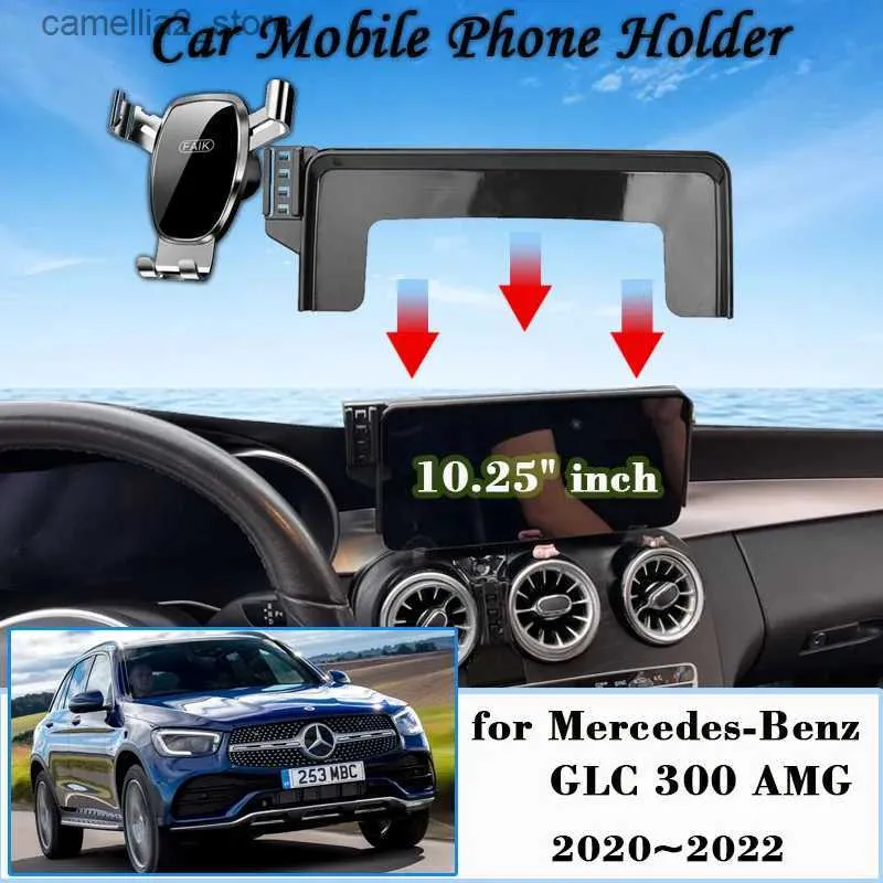 Bilhållare Biltelefoninnehavare för Mercedes-Benz GLC 300 43 AMG 63 S 2020 ~ 2022 Luftventil Cellphone Mount GPS Bracket Gravity Stand Accessories Q231104