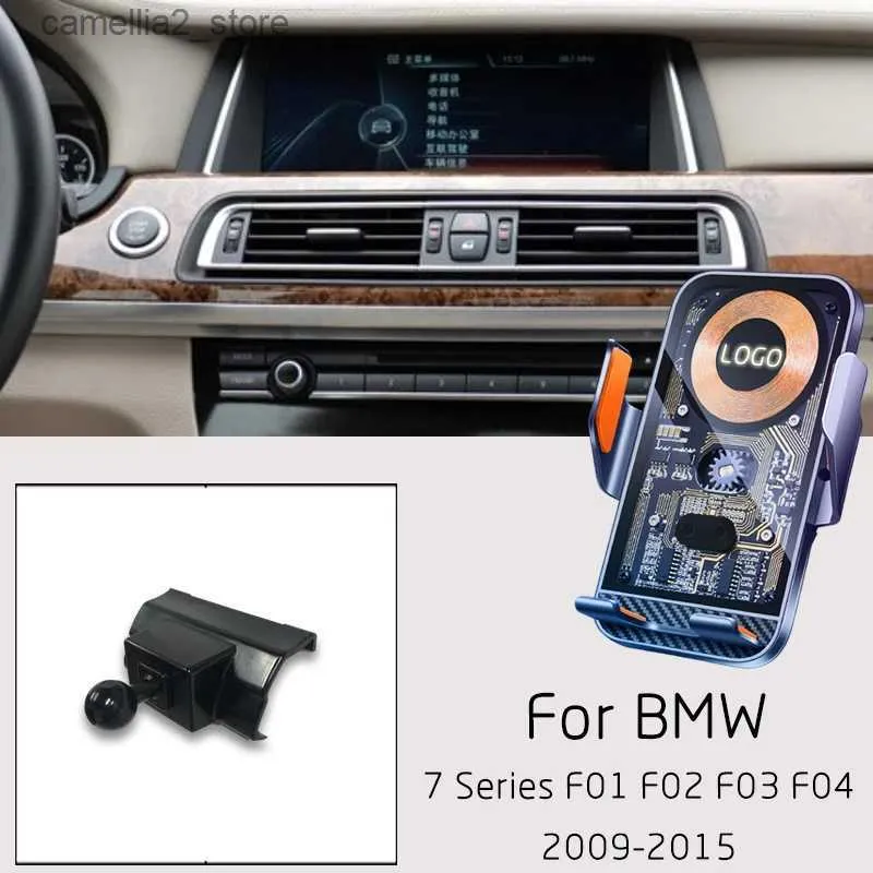 Support de voiture pour BMW Série 7 F01 F02 F03 F04 2009-2015 Chargeur sans fil de téléphone portable de voiture Navigation GPS Support fixe Charge rapide Q231104