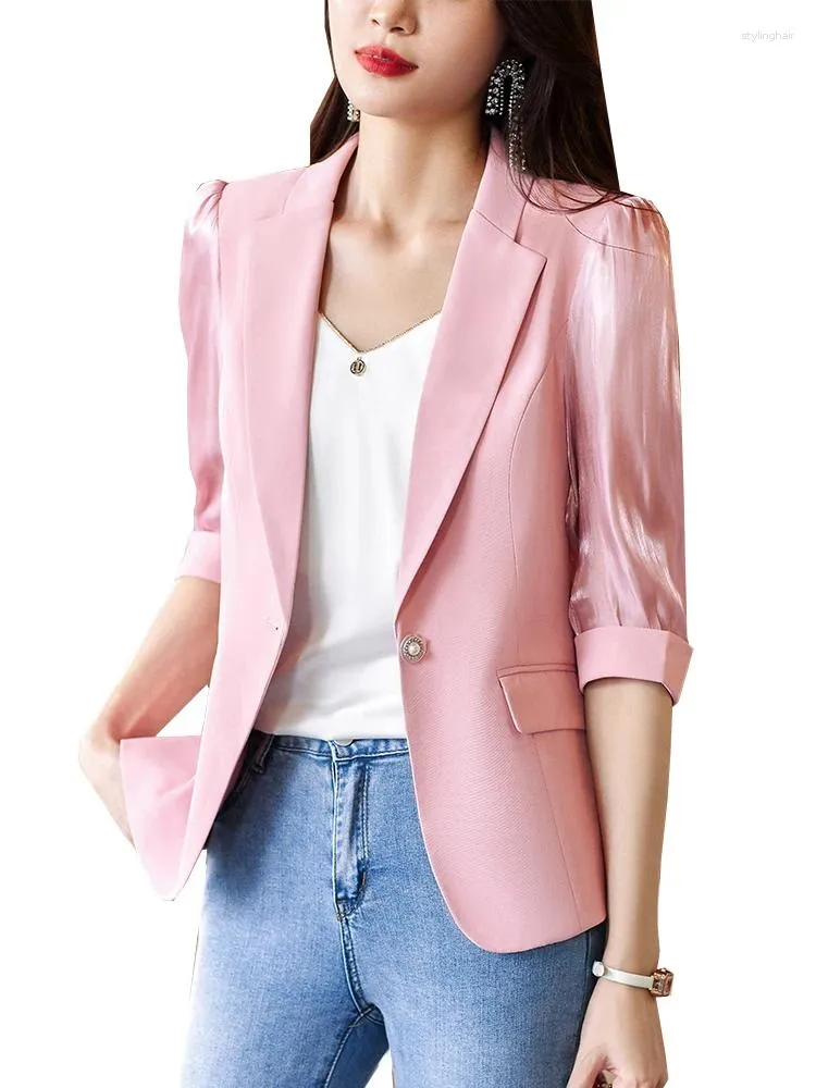 Damespakken Dames Formele Blazer Dames Wit Zwart Groen Roze Vrouwelijke Jas Voor Lente Zomer