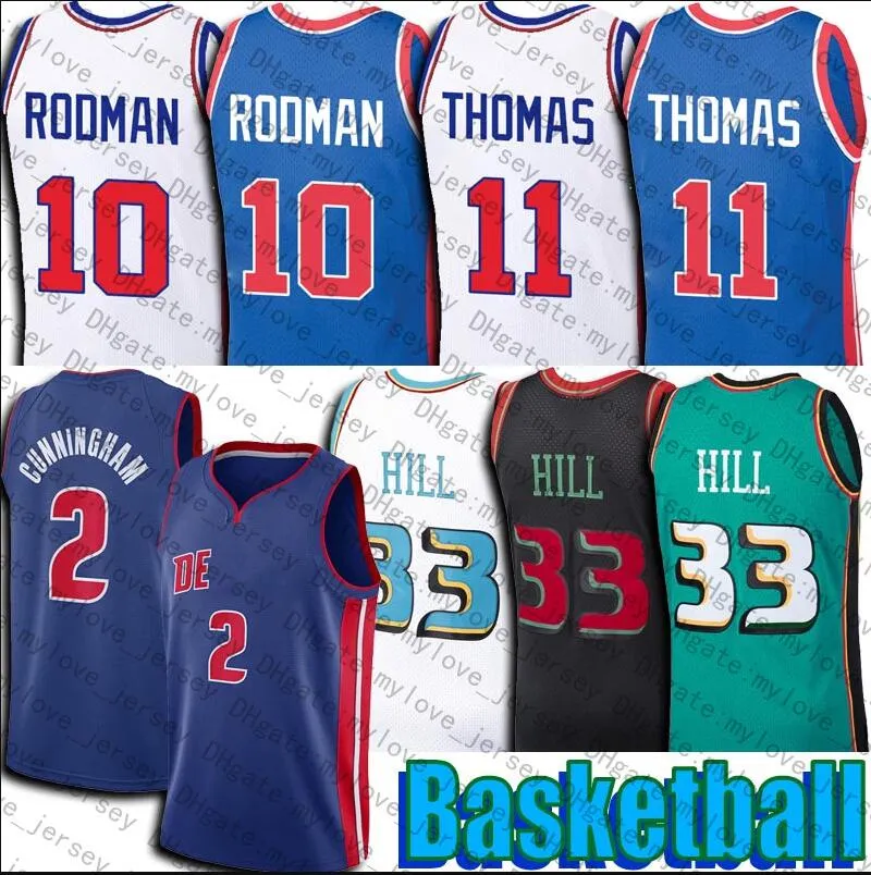 CADE 2 Cunningham Jersey Basketball Grant Grant Isiah Hill Thomas Jerseys Dennis 10 Rodman