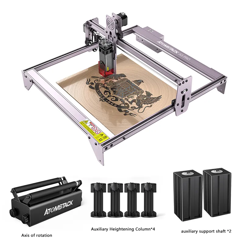 ATOMSTACK A5 Pro 40W LaserEngraver CNC Desktop DIY Engraving Cutting  Machine, 410x400mm ,silver 