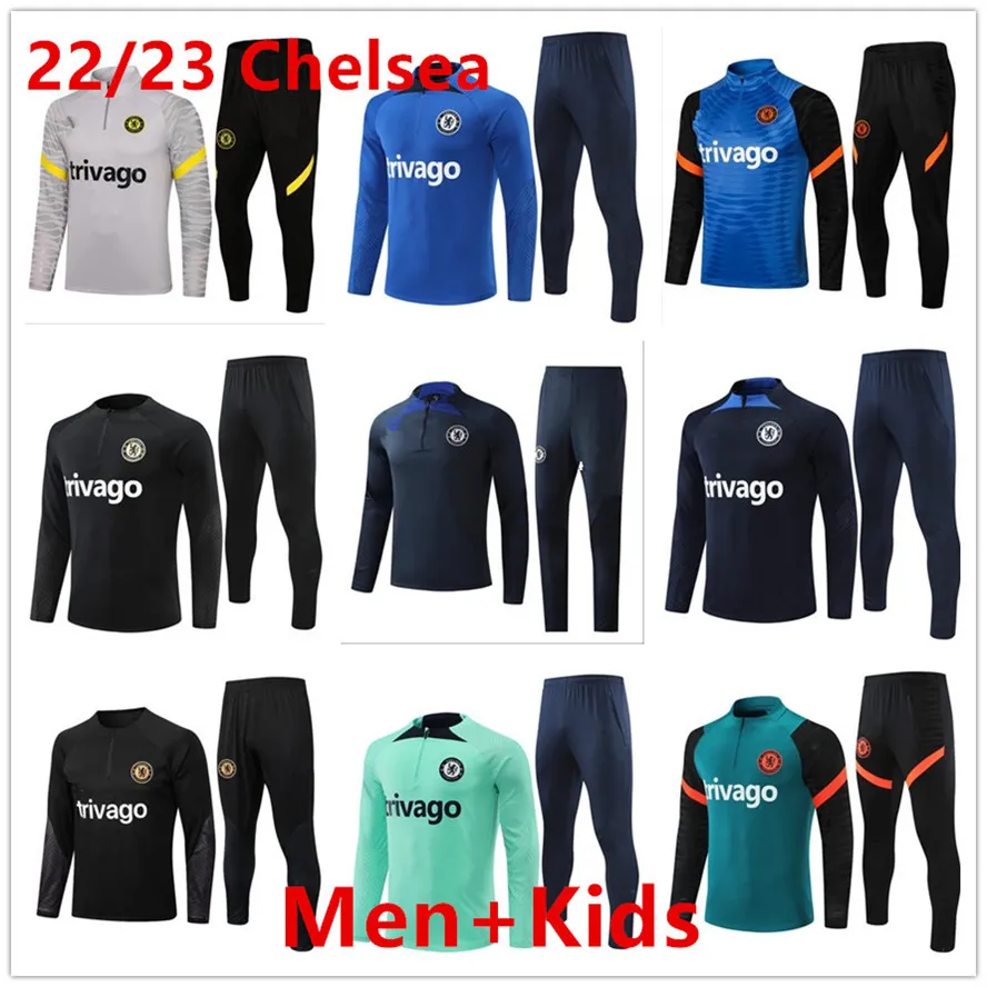 2023 New Chelse Soccer Training suit 22 23 top cfc KANTE PULISIC MOUNT HAVERTZ STERLING JORGINHO Half pull Tracksuit Football set Survetement