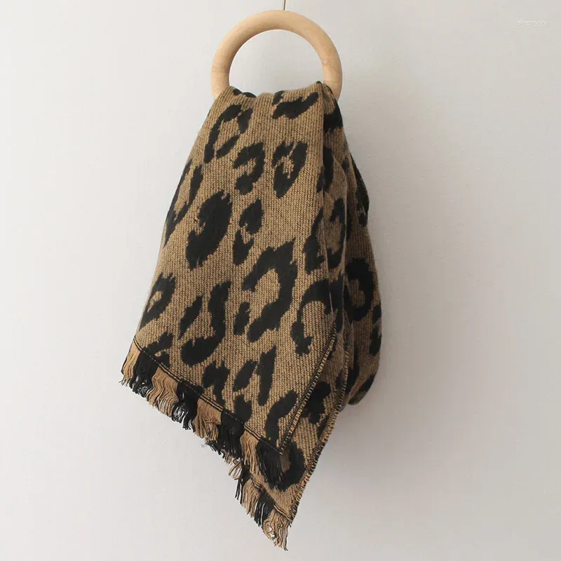 Écharpes femmes hiver châle femme épais chaud cachemire Pashmina écharpe mode imprimé léopard couverture enveloppes 2023