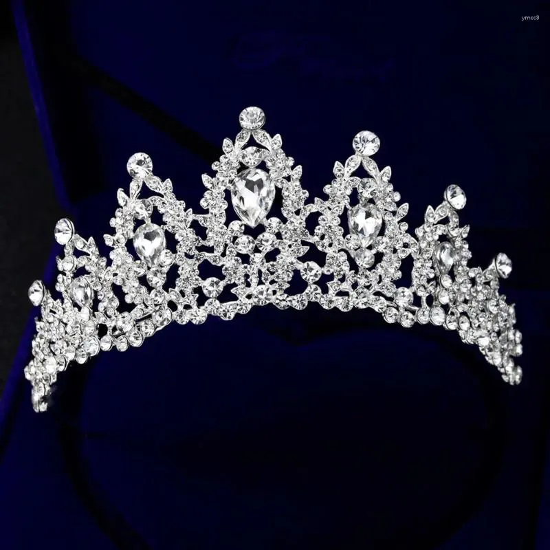 Fermagli per capelli Corona vintage da sposa Copricapo vuoto da donna Brillante decorazione con strass da sposa Squisita bella elegante