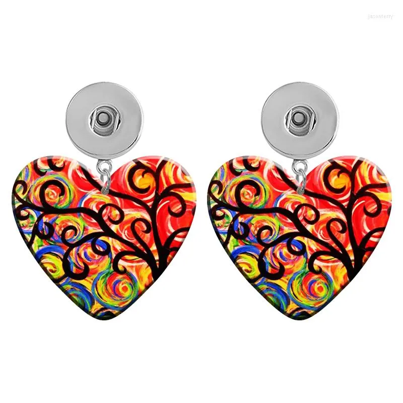 Brincos de berros adoram mãe girassol Feliz Páscoa 12mm 18mm Snap Button Heart Heart acrílico Eardrop Ear Stud Jóias Diy R1010