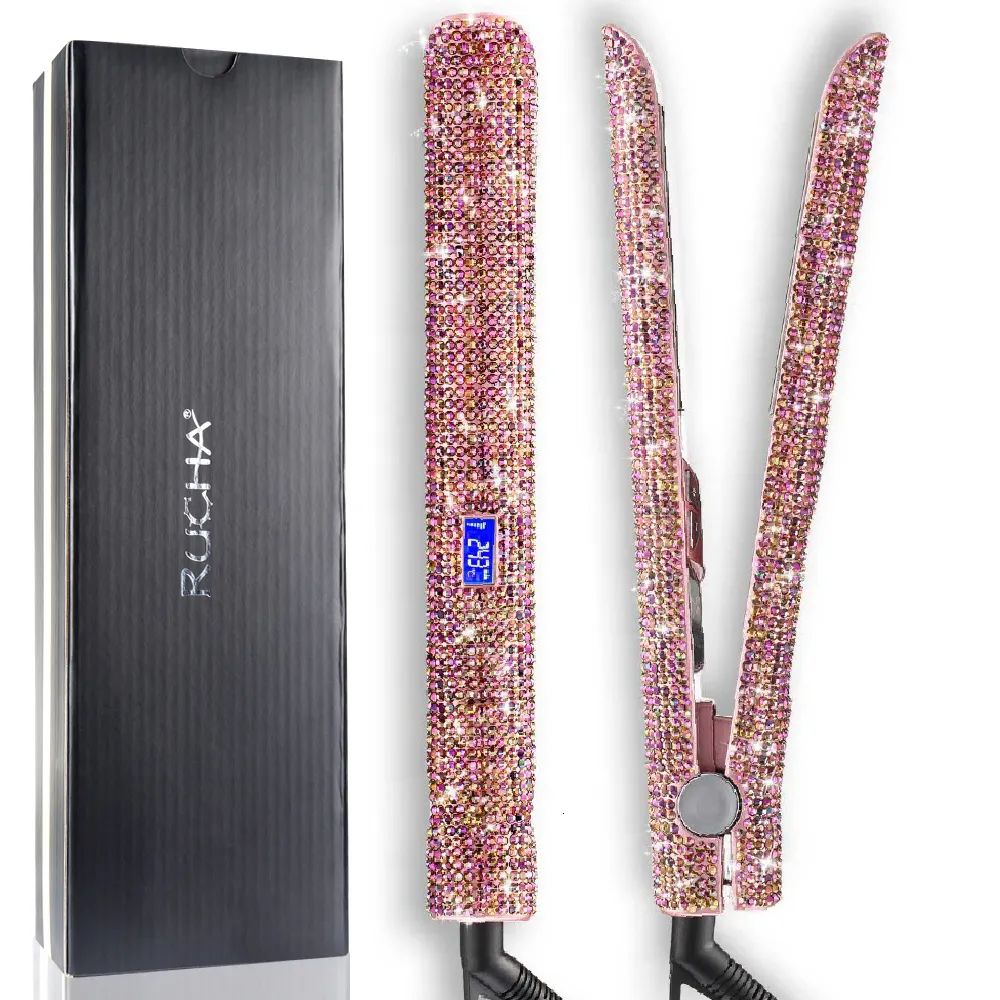 Hårrätare Rucha Crystal Hair Starteners 470F MCH Snabbvärme platt järn med bling järnsalong hårstylingverktyg 230403