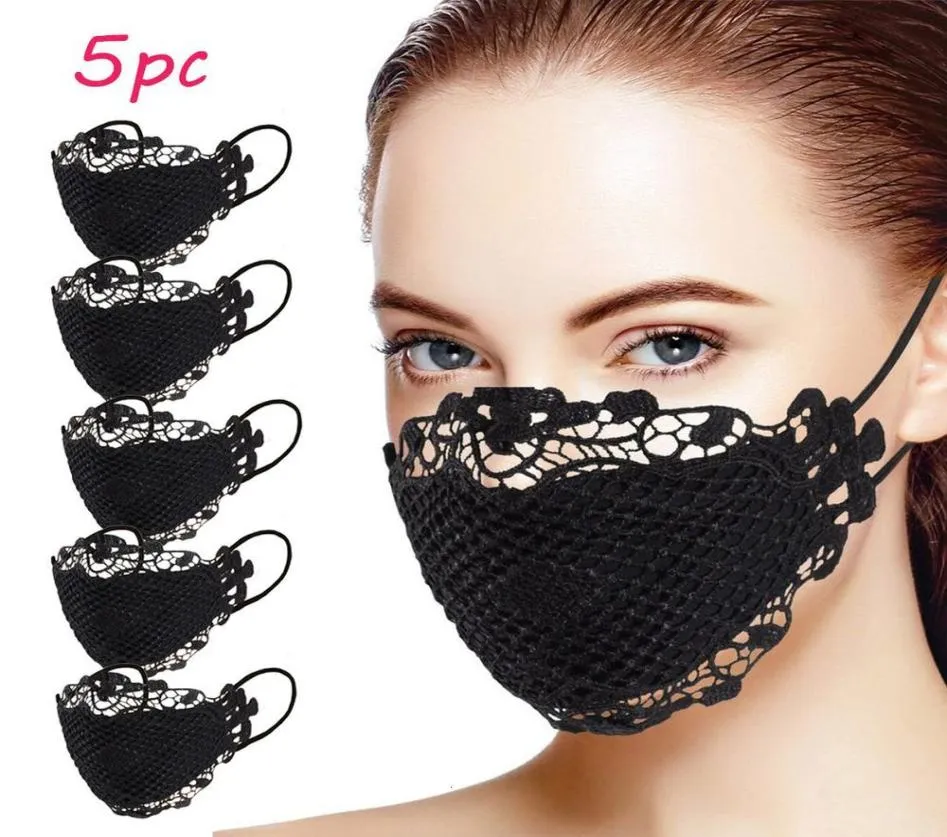 Outlet Delicate Lace Applique Washable and Reusable Mouth Face Mask Facemask9833021