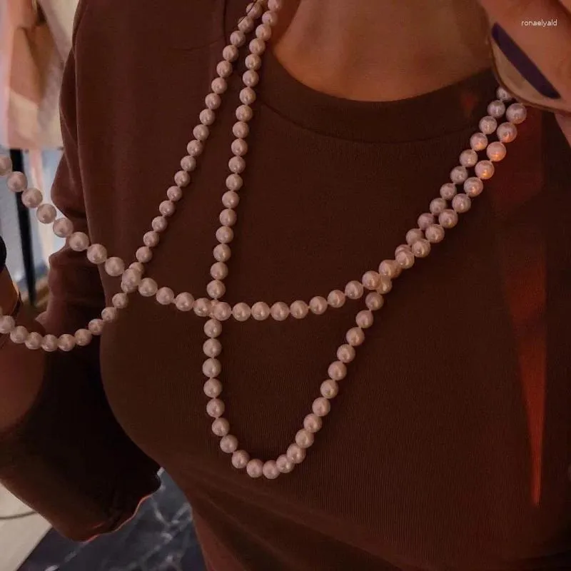 Collier ras du cou en perles, cercle parfait, chaîne de pull