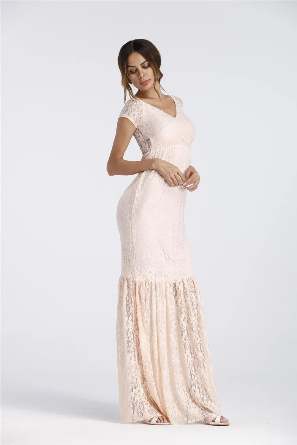 2018 Mermaid Maternity Dresses Photography Props Sexy Lace Maxi Maternity Gown For Photo Shoots Women Pregnancy Dress Clothes (16)