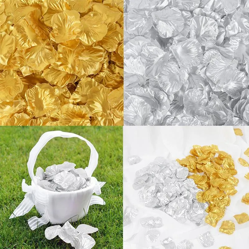Gold Artificial Flowers 5 5cm Artificial Simulation Rose Petals Decorations  Wedding Marriage Room Flower Scatter Confetti From Meanniceg, $6.4