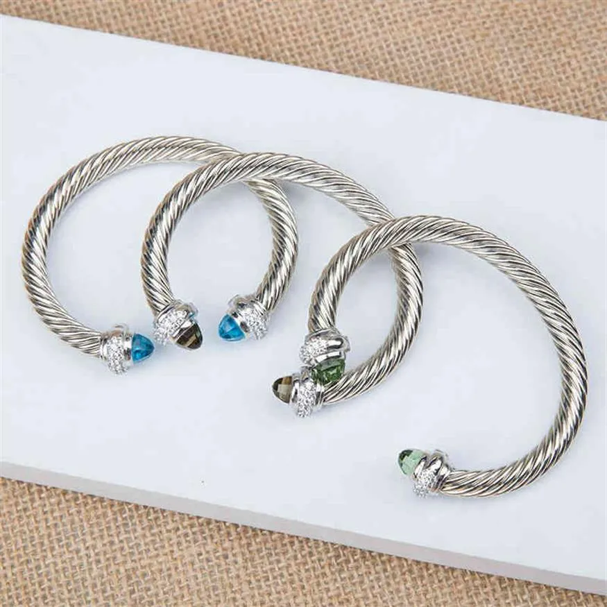 Adjustable Bracelets Bangle Bracelet Charm Sliver Designer Fashion Jewelry Cable Classics Princess High Quality with Amethyst Toap298F