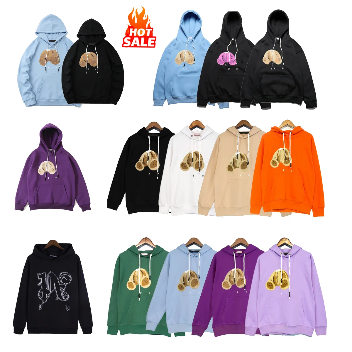 Designer Men's and Women's Hoodies Luxury Brand Hoodie Sweater Brown Bear Sweatshirt Street Casual Jacket Hoodie Trend Pure Cotton Hooded Sweatshirts Size S-XL