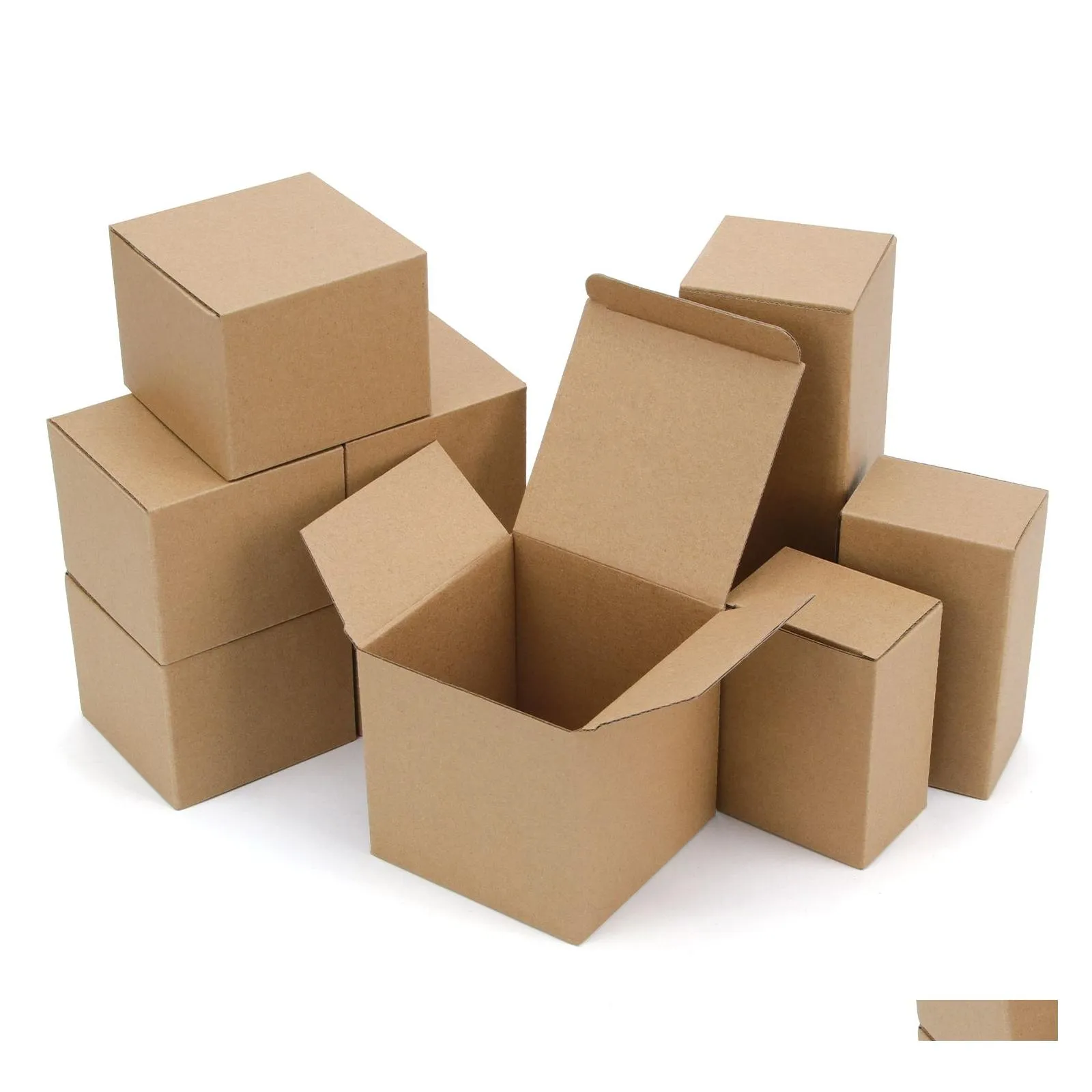 Boîtes d'emballage Boîte de papier kraft Rectangar Noir Rose Cadeau Emballage en carton ondulé à 3 couches Petite impression de taille personnalisée Logo Livraison directe de Dhkpv