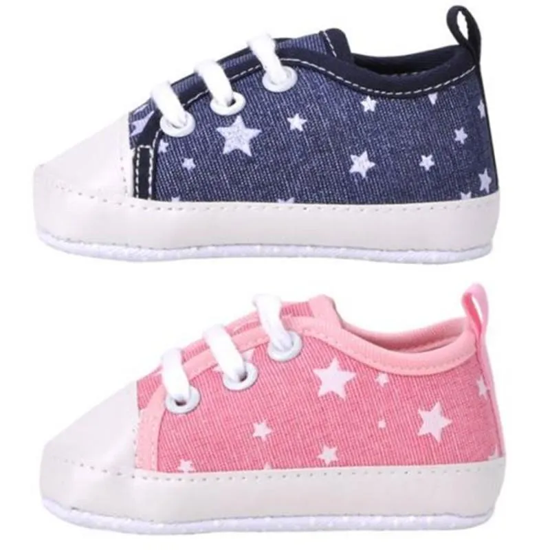 First Walkers Born Baby Toddler Garçons Filles Semelle Souple Enfants Chaussures Toile Prewalker Lace Up Sneaker 0-18MFirst