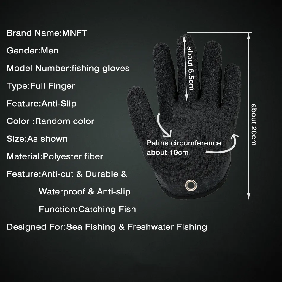 MNFT Fishing Fleece Lined Gloves Protective Handshield With Magnet Release  For Puncture Scrapes Professional Fisherman Catch Fish From Nian07, $5.27