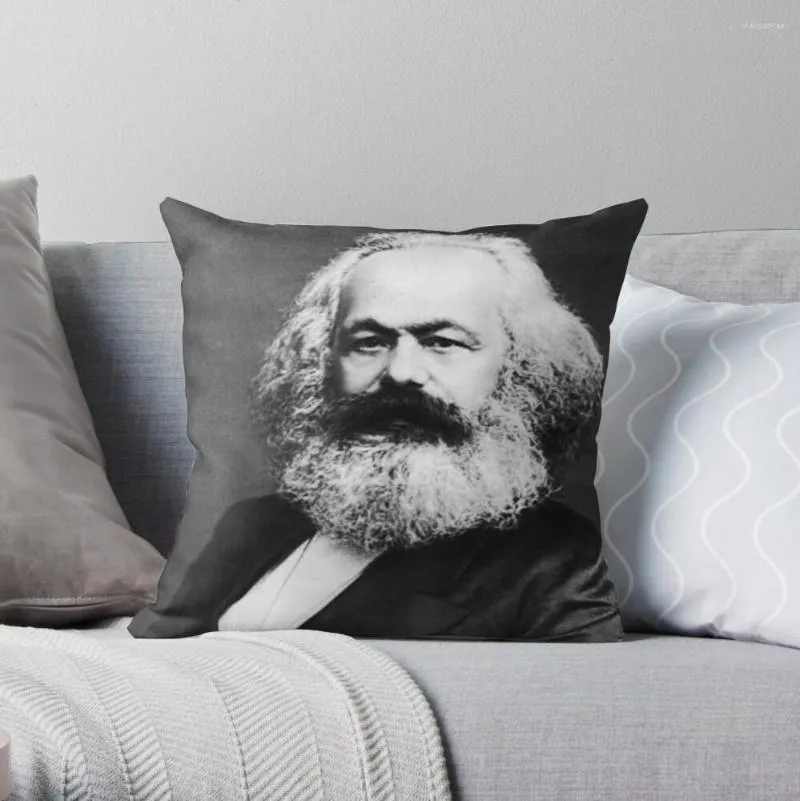 Oreiller Karl Marx Jeter Couverture Polyester Oreillers Cas Sur Canapé Maison Salon Siège De Voiture Décor 45x45 cm