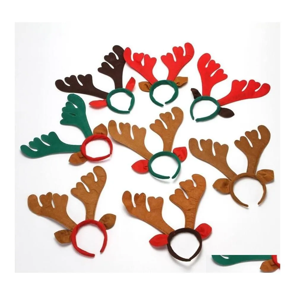 Christmas Decorations Head Buckle Elk Hair Hoop Reindeer Antler Headband Deer Horn Kids Adts Accessory Party Festival Decor Drop Del Dh6Fb