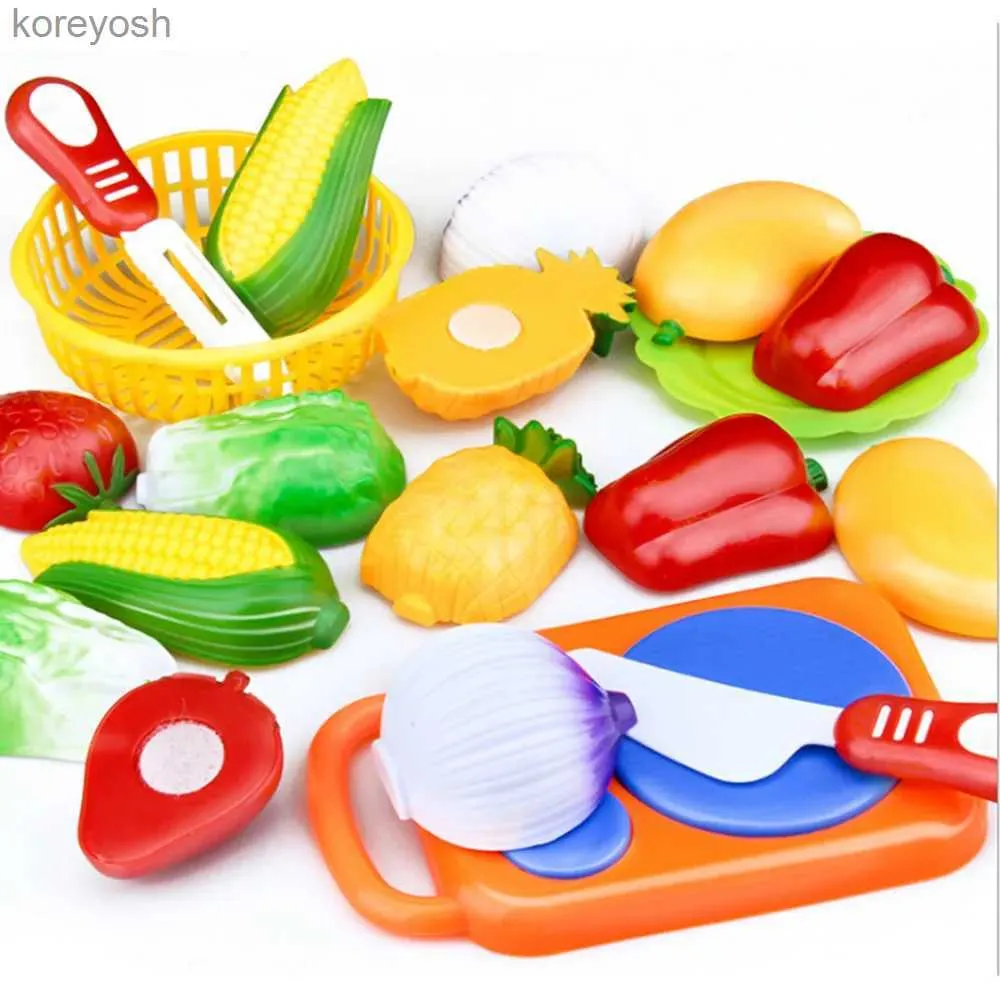 Kitchens Play Food Children Play House Toy Cut Fruit Plastic Vegetables Kitchen Baby Classic Kids Toys Pretend Playset Educational ToysL231104