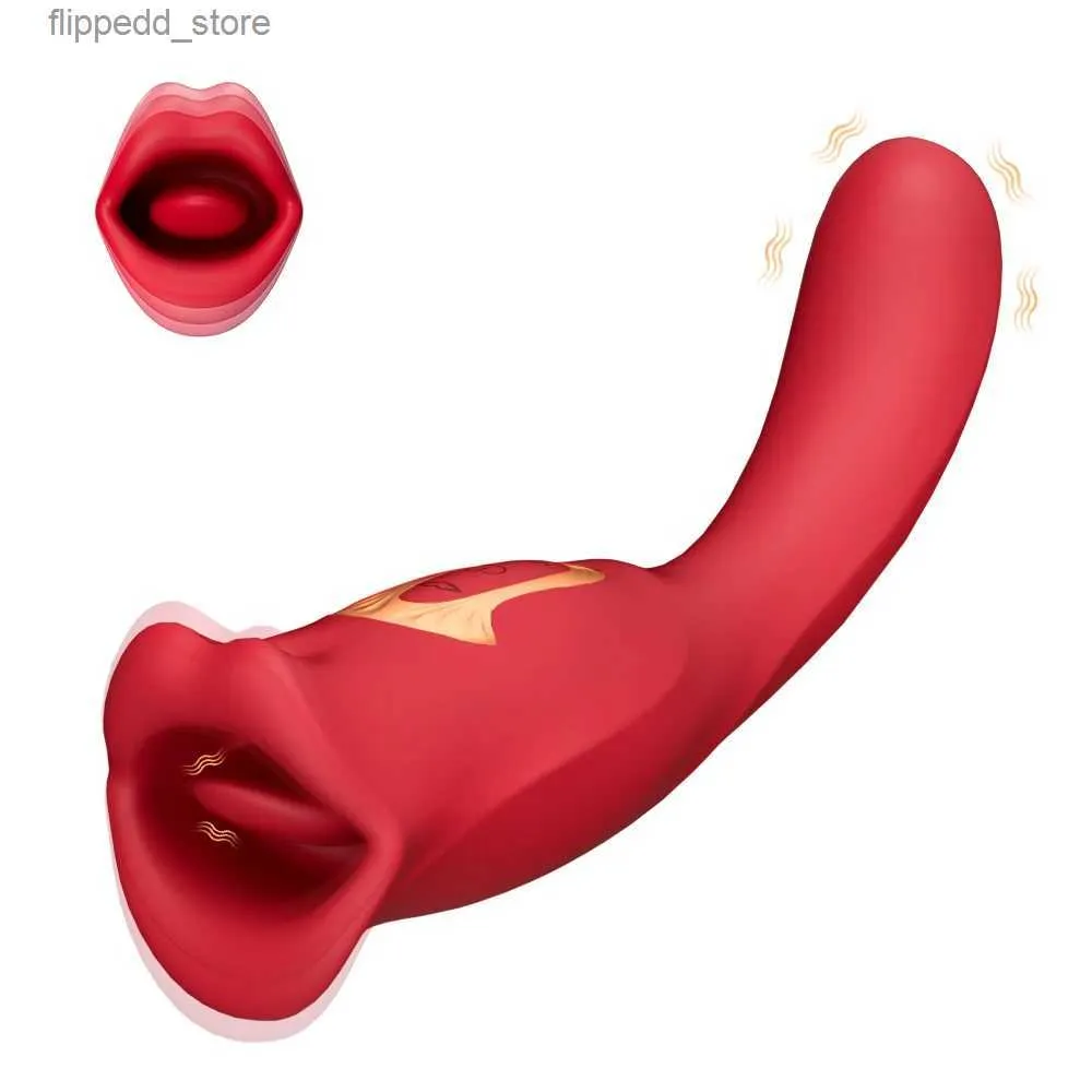 Andra massageföremål Touchhoney Sucking Vibrator för kvinnor med tunga som slickar bröstvårtan avsugning oral sucker klitoris stimulator vuxna varor sex leksaker q231104
