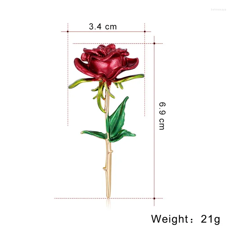 Broches émail Rose fleur pour femmes dame mode luxe printemps été Design 4 couleurs disponibles cadeau